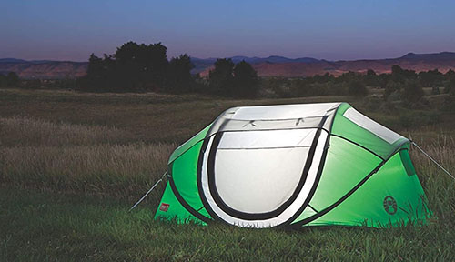 Pop up tent with light inside